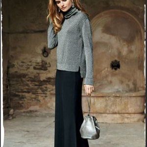 Peruvian Connection Celestia Cowl Neck M silver/black